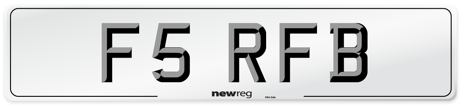 F5 RFB Number Plate from New Reg